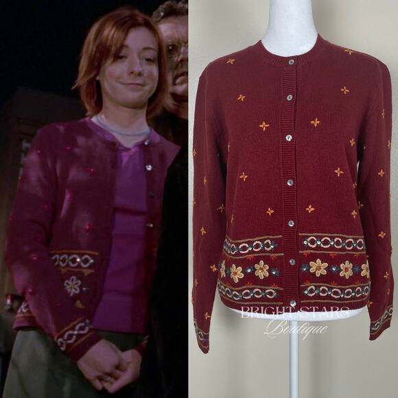 Rare Embroidered Cardigan Alt Color ASO Willow Rosenberg Buffy Vampire Slayer - Picture 1 of 10